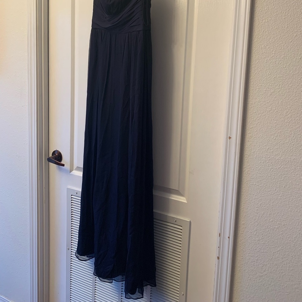 Amsale Illusion Yoke Crinkled Silk Chiffon Gown size 8 - Picture 15 of 16
